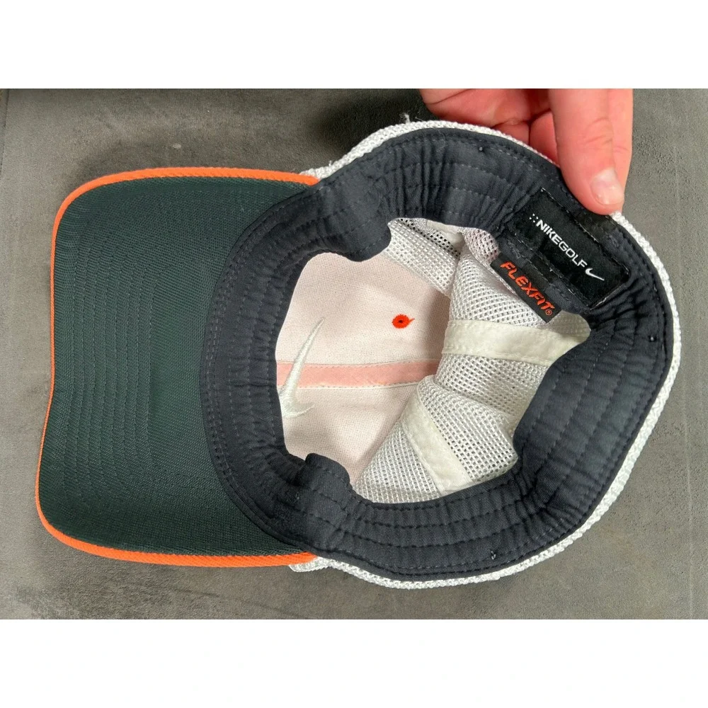 Nike Golf VRS RZN FlexFit Hat Mens Orange White Mesh Swoosh Cap‎ Athletic Summer